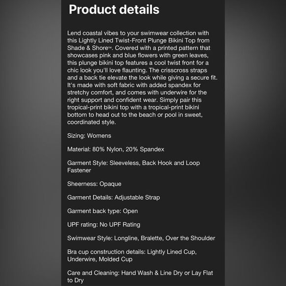 Shade and Shore Lightly Lined Underwire Twist Front Plunge Bikini NWT Fl… - Picture 9 of 14